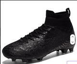 High Top Professional AG TF Long Nail Leather Women Training Football Shoes Soccer Boots for Men