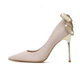Damen Schuhe Wedding Party Rhinestone Bowknot Pumps Shoes Spike Women Heels Sexy