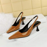 Trendy Color Sandale Talon Summer Sexy Job Shoe Slingback Women Low Heels 2024