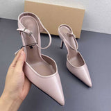 Pointed Toe Pink Ankle Strap High Heel Pumps Quality Close Toe Ladies Sexy Summer Sandals Classic Women Heeled Shoes