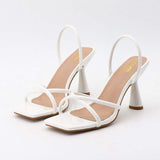 Talons Hauts TKA Dropshipping Square Toe Slinback Stilettos Ladies Heels Shoes
