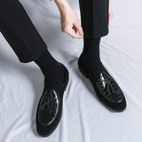 Casual Business Formal PU Shoes Classic Design Green Durable Comfortable Tassel Loafers Dress Shoes for Men