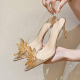 8CM Chaussure Femme Talon Carre Luxury Shoes Designer Transparent 2024 Summer Women's Sandals