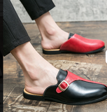 38-47 Comfortable Summer Home Slippers Monk Strap Half Loafers Men Casual Dress Shoes