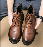 Classy Designers Hot Selling Lace up High Ankle Dress Shoes Durable Cheap Black Boots