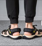 Big Size 38-48 Knitted Breathable Casual Outdoor Shoes Classic Red Color Durable Men Fashion Flat Beach Sandals