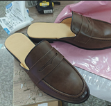 Home Mules PU Leather Comfortable Half Shoes Classic Design Durable Summer Casual Men Dress Shoes