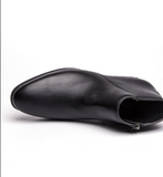 Men Casual Dress Wedding Shoes Black Color Durable Handsome Point Toe PU Leather Boots for Men