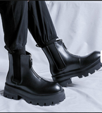 Classic Italian Design Hot Selling Comfortable Zip Closure Height Increasing Men Microfiber Leather Ankle Boots