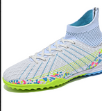 High Top Professional AG TF Wear Resistant Training Kids Football Shoes Long Nail Spike Soccer Boots for Men