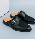 Monk Strap Casual Summer Half Loafers Classic Daily Comfortable Sandals for Men Mules Durable Slippers