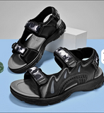 Full Grain Leather Upper Good Quality Open Toe Summer Casual Pure Genuine Leather Sandals for Men