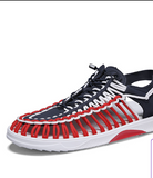 Men's Summer Beach Shoes Sandals Anti Slip Rubber Fashion Leisure Black Red White Mesh Sandals for Men
