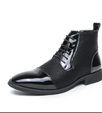 High Ankle Dress Shoes Winter Boots Comfortable 38-46 Handsome Men Pointed Toe Boots