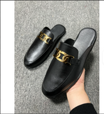 Size 38-46 Breathable Backless Half Loafers Dress Shoes Summer Men Casual Shoes Sandals