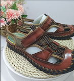 Genuine Leather Materials Hard Wearing Summer Beach Casual Shoes Leather Sandals for Men