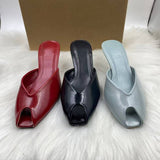 Classic Design Open Toe Middle Heel Sandals Durable Comfort Gold Ladies Summer Heel Sandals Shoes