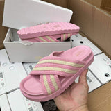 Candy Color Sandalias Planas Low MOQ Platform Slides Slip on Women's Sandals