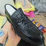 Premium Men's Leather Slip on Loafers With Horsebit Buckle Decor Chunky Anti Slip Platform Sole Formal Dress Shoes