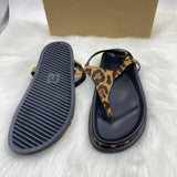 New Style Women's Flat Sandals Toe-Ring Leopard Print Buckle Slip-On Peep-Toe Beach Sandals