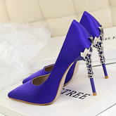 Zapatos Mujer Tacones Fashion Fashion Spike Gold Metal Stiletto New Designer Elegant Pump Heels for Ladies and Women
