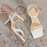 Talon Femm 2024 Anti-slip Outsole Open Toe Summer Ladies Square Toe Sandals 7CM Low Women's Heel