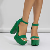 Roman Style Open Toe Sandalias Summer Ankle Strap Chunky Block Sandal Heels for Ladies