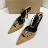 Pointed Toe Buckle Strap+Ankle Strap Durable Quality Women High Heel Shoes Classic Sexy Ladies Heeled Sandals