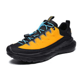 Easy on and off Mens Trail Running Shoes Quick Lacing Hiking Sneakers Thick Sole Athletic Walking Jogging Outdoor Sport Footwear