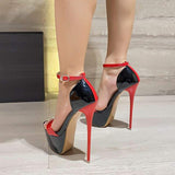 Sandalias De Plataforma Pole Dance Metal Thin Stiletto Platform Stripper 16CM High Heels