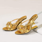 Flower Decorated Sandalias Femeninas Casual Open Toe Sandals Women Wedge Heels