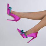 Contrast Color New Designer 7CM Pointed Toe Pumps Trendy Shoes High Heels 2025