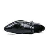 Pointy Toe Monk Strap Shoes Classic Design Wholesale Wedding Party Footwear Men PU Leather Shoes