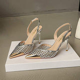 Elegant Shoes Women New Summer Woven Hollowed Out Sandals Stylish Comfortable Single Shoes Heels