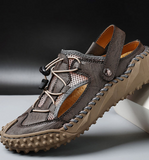 Round Toe Handmade Casual Shoes Genuine Leather Upper Summer Men Beach Walk Sandals