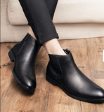 Classy Designers Red Color Ankle Boots Comfortable High Top Wedding Dress Shoes Men Genuine Leather Boots