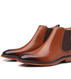 Handsome Comfortable Real Leather Cook Chelsea Boots Height Increasing Thick Sole Formal Slip on Fashion Ankle Boots for Men