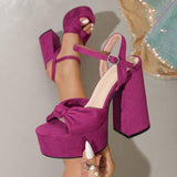Suede Fashionable Sexy Sapato De Salto Summer Chunky Open Toe Platform High Heels for Women