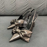 New Style Chaussures Escarpins Square Closed Toe Pumps Classic Shoes 2023 Ladies Heels with Bow