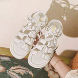 High Quality Casual Beach Slippers Handmade Sexy Leather Flat Sandals for Women