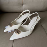 New Arrival Women's Pointed-toe Stiletto Heel Backless Sandals, One-strap Closed-toe Style, Versatile & High-heeled