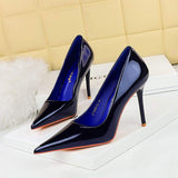 9.5CM/7CM Blue Bayan Ayakkabi Crystal Pointed Toe Stiletto High Luxury Diamond 2025 Pump Heels for Women Ladies