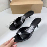 Summer New Women's Patent Leather Mules - High Heel Sandals Stiletto Slide Sandals for Outdoor Wear