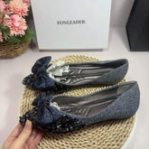 Fashion Low Heel Loafers Women Pointed Toe Pumps Elegant Flat Dress Shoes for Ladies