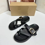 New Style Thick-Soled Beach Slippers, Casual & Versatile Backless Toe-Loop Non-Slip Women's Sandals