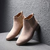 Top Quality Genuine Cowhide Leather Chelsea Boots Classic Design Men Dress Shoes