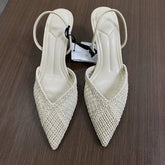 Women's Middle-Heeled Sandals Casual Elegant Lady Pumps, Closed-Toe Low-Cut with Ankle Strap