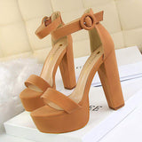 Tacones De Mujer High Quality Block Heel Design High Platform Heels for Sexy Lady Night Club Shoes