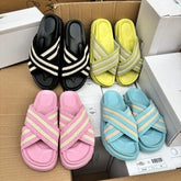 Candy Color Sandalias Planas Low MOQ Platform Slides Slip on Women's Sandals