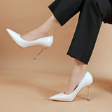 31-44 Large Size Zapatos Mujer De Fiesta Glossy Leather Office Pumps Elegant Ladies 2024 Heels for Women Shoes